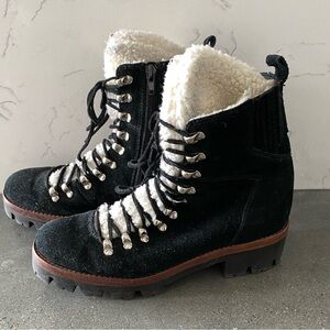 EUC Jeffrey Campbell Culvert Suede Sherpa Boots Chunky sole